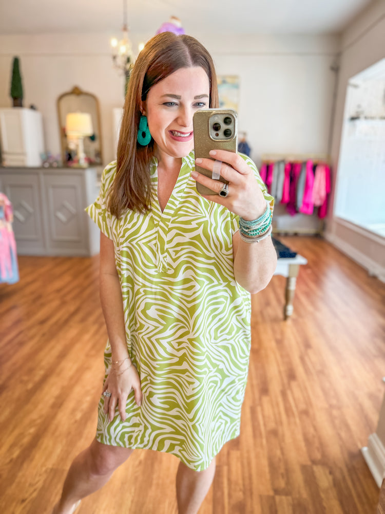 The Wild Side Dress in Chartreuse