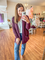 Nothing But Love Cardigan in Plum