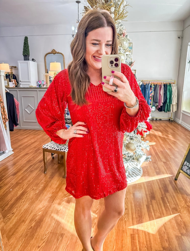 Holiday Party Dress in Red