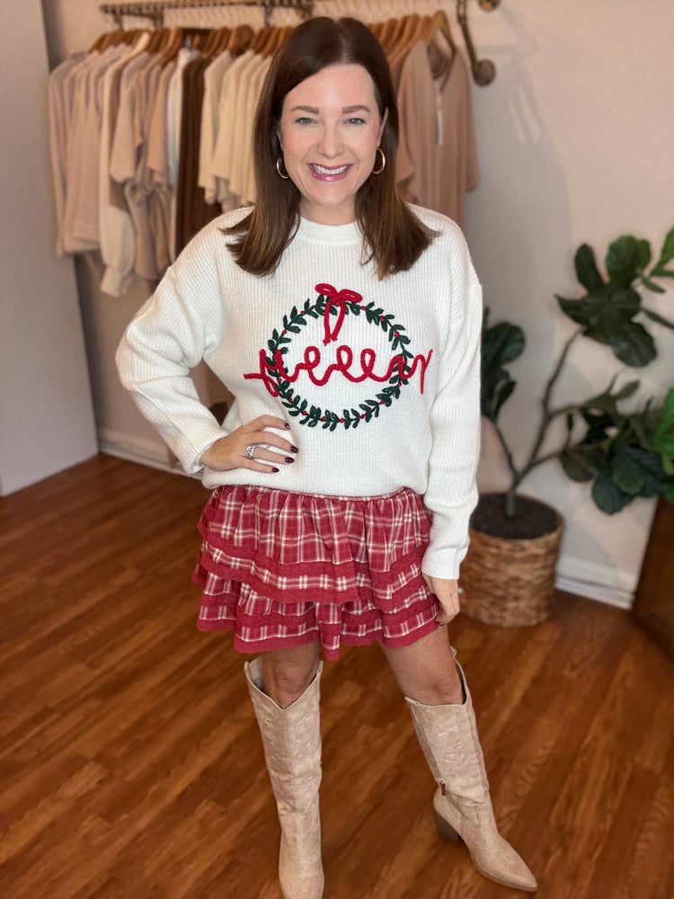 'Tis the Season Plaid Skort