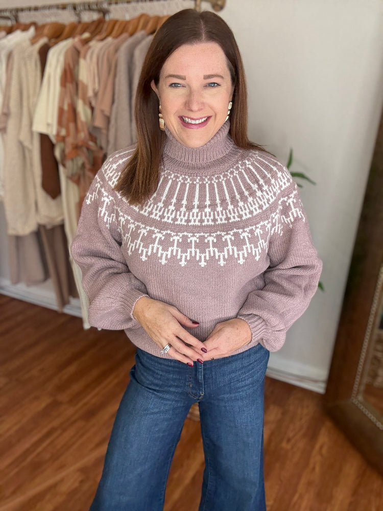 At the Lodge Sweater in Mauve