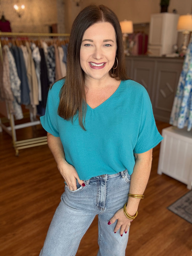 Always Loved It Top in Turquoise