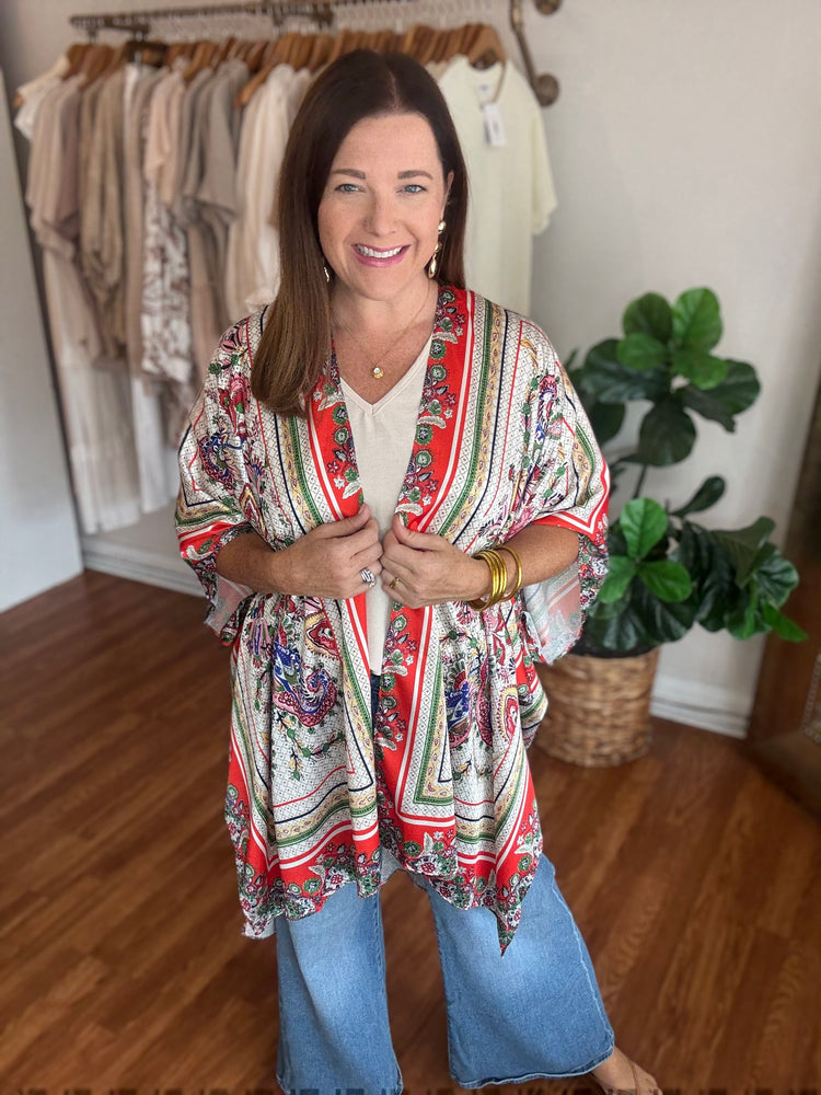 Crowd Pleaser Kimono in Red