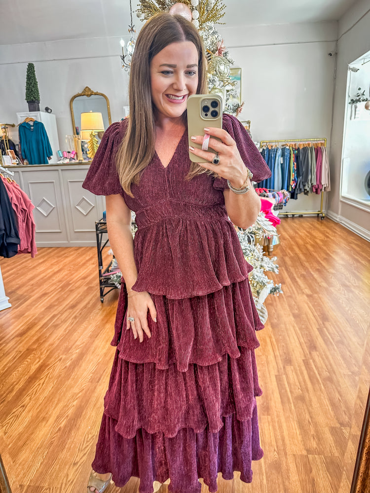 Tis the Season Maxi Dress in Sangria