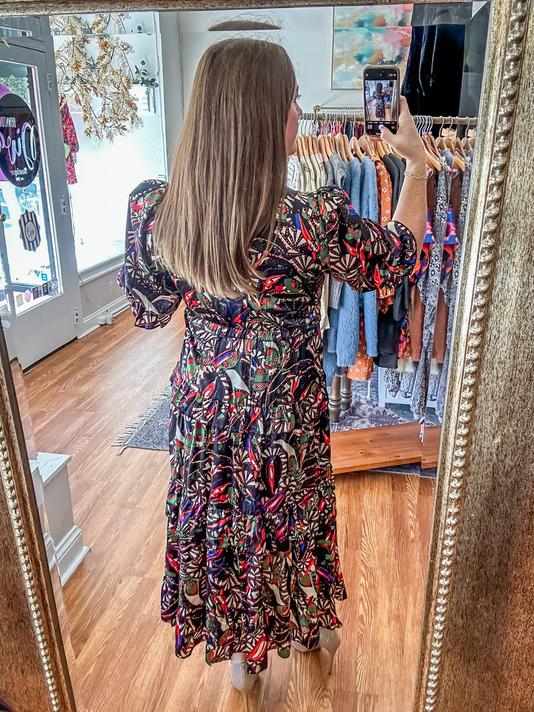 First to Call Midi Dress in Black