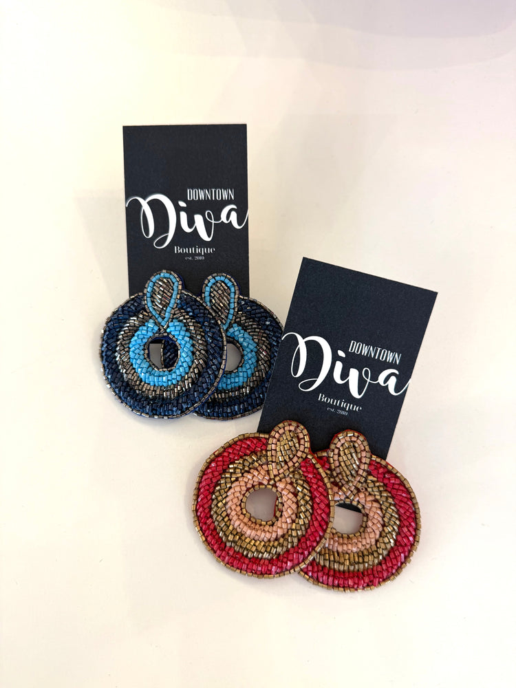 Beaded Circle Earrings