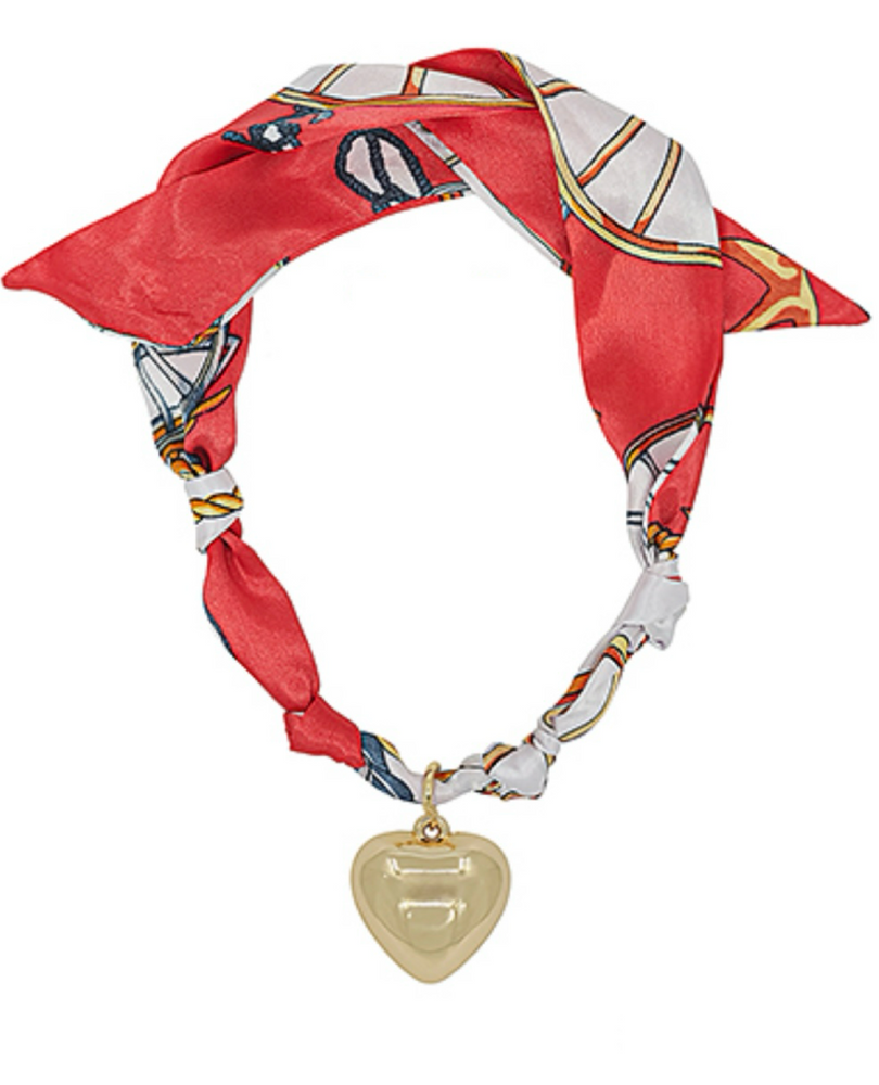 Scarf Necklace w/ Heart