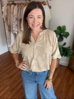No Rush Top in Taupe