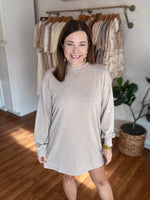 Weekend Sweatshirt Dress in Taupe
