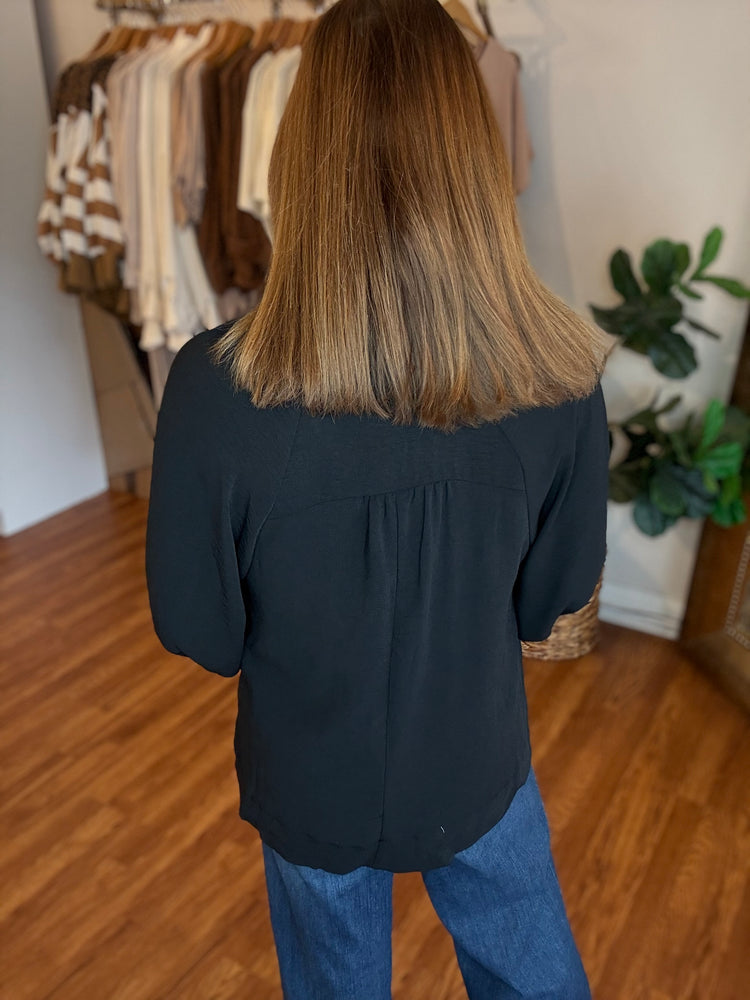 Catch You Off Guard Top in Black