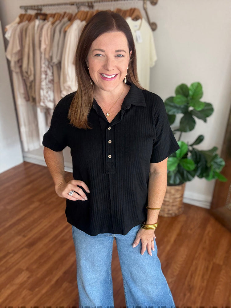 Keep on Repeat Top in Black