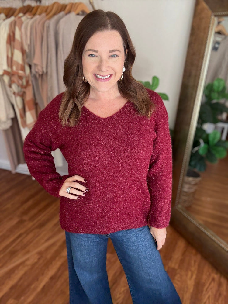 Look for Me Sweater in Burgundy