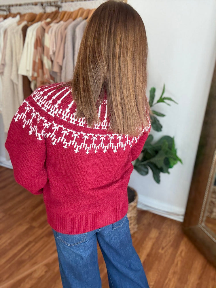At the Lodge Sweater in Cranberry