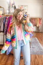 Never Give Up Cardigan in Aqua