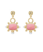 Square & Pearl Drop Earrings