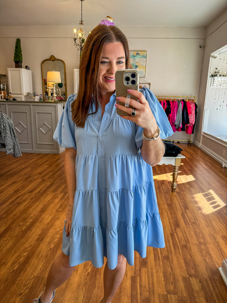 All About It Dress in Lt Blue