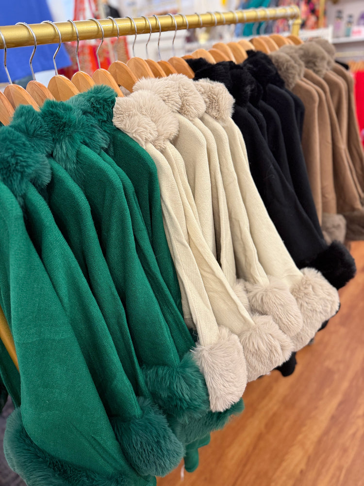 Central Park Poncho in Ivory