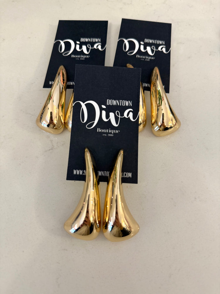 Curved Triangle Earrings