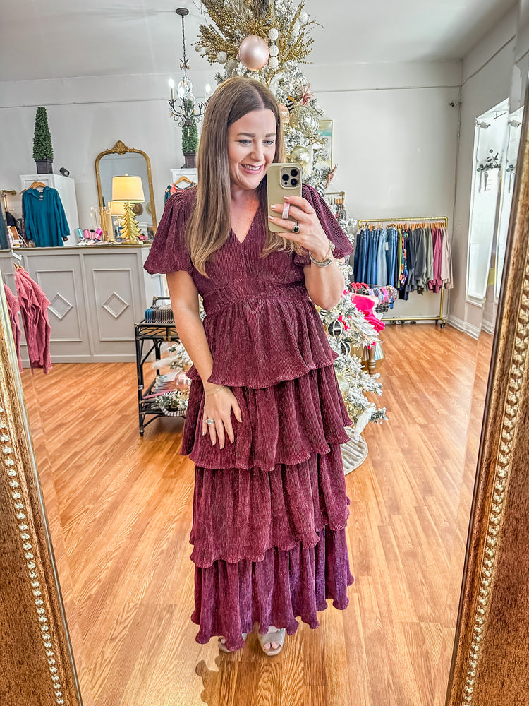 Tis the Season Maxi Dress in Sangria
