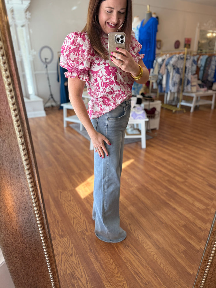 Rise High Rise Wide Leg Jeans-Light Wash