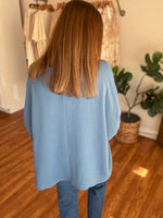 Everyday Dolman V-neck Top in Blue