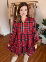 Plaid You're Here Dress
