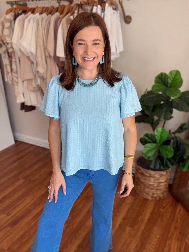 Simple Summer Top in Blue – Downtown Diva Fashion Boutique