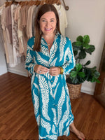 Time Flies Dress in Teal
