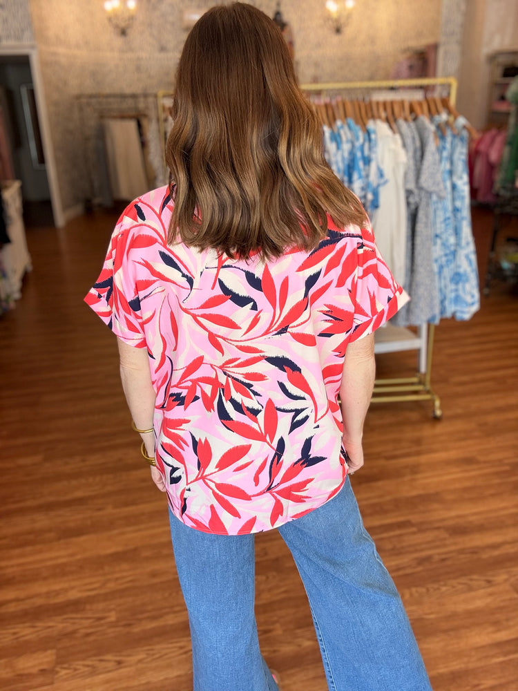 First & Foremost Top in Pink/Ivory