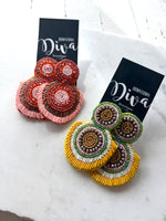 Bugle Bead Trim Earrings