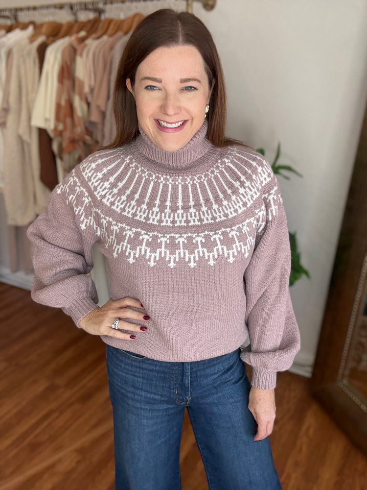 At the Lodge Sweater in Mauve