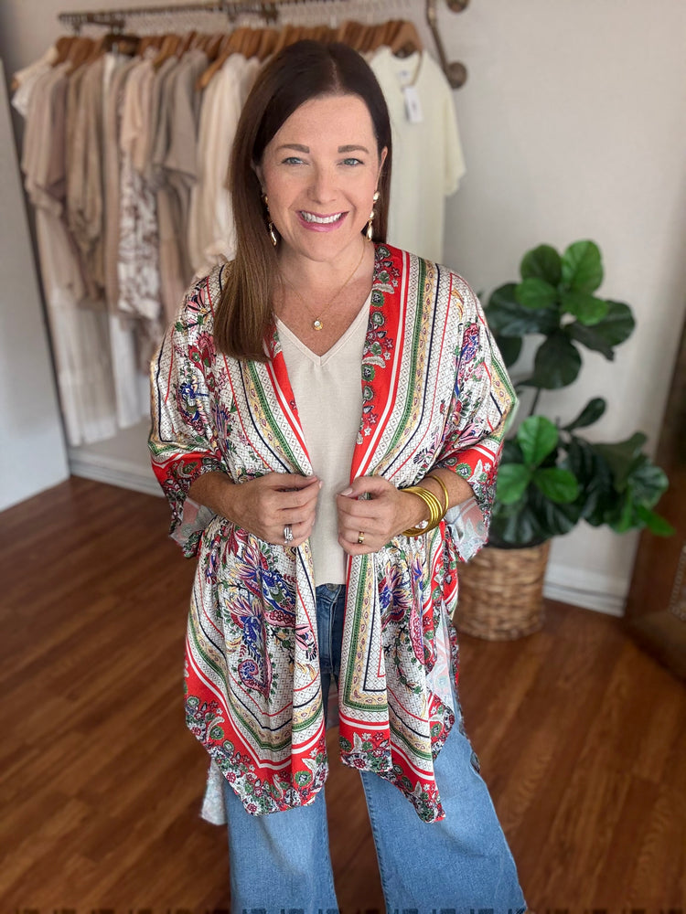 Crowd Pleaser Kimono in Red