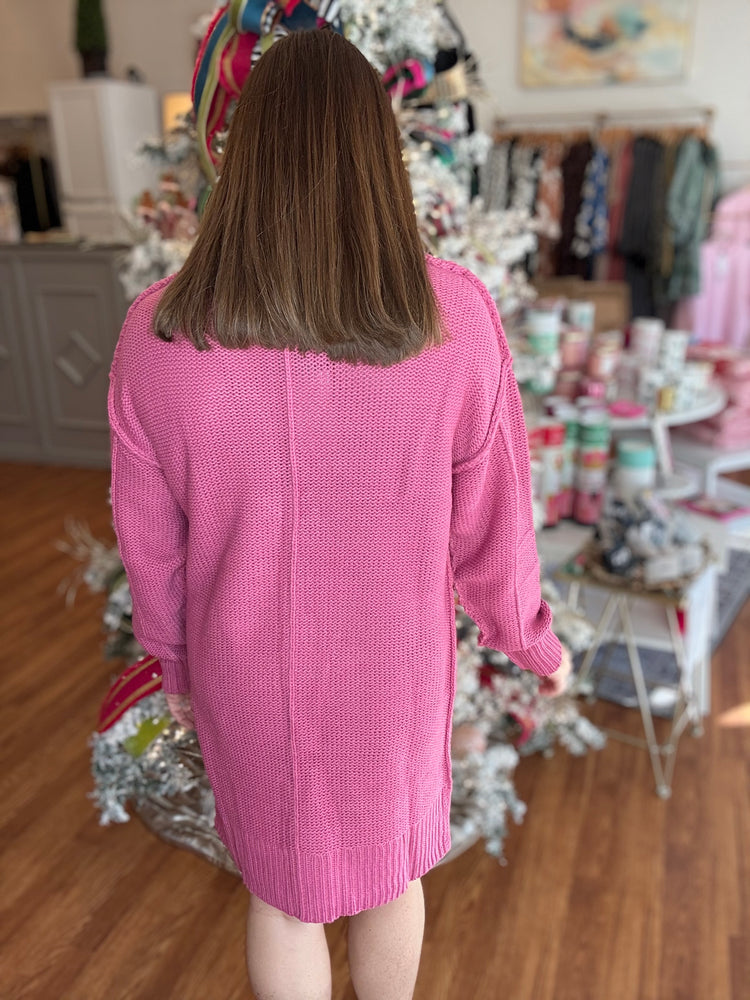 In this Moment Sweater Dress in Rose
