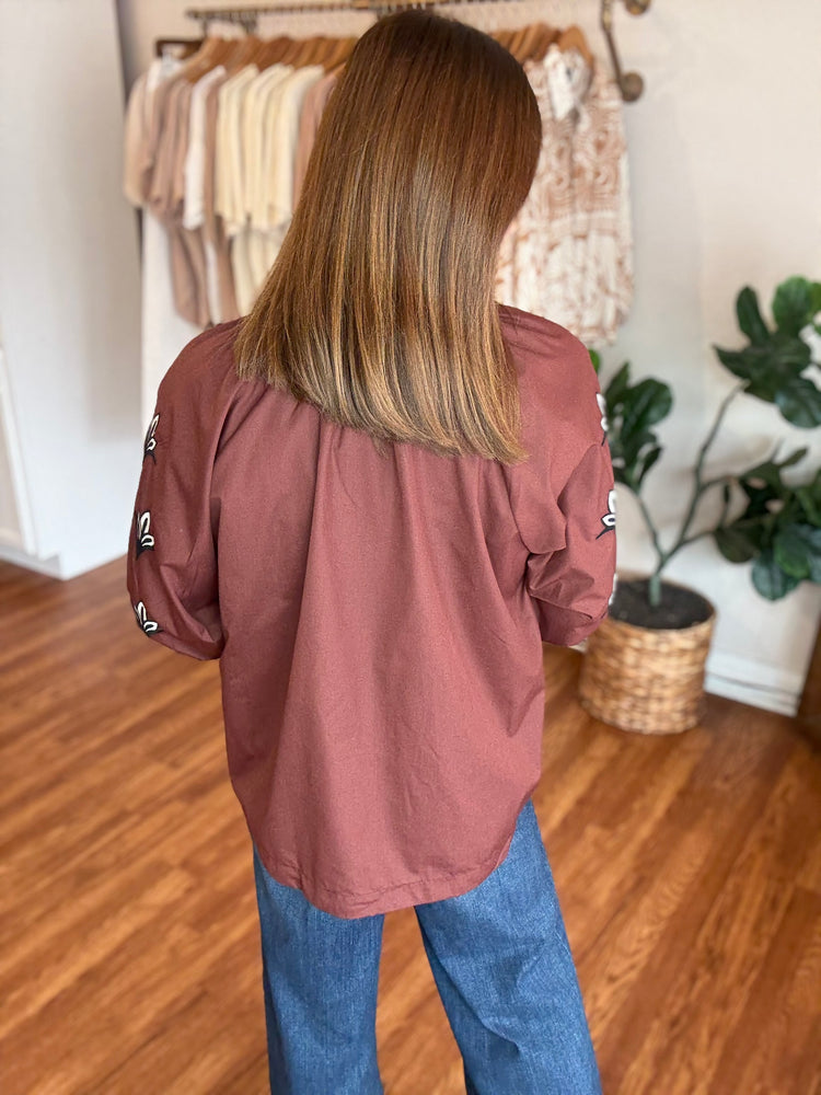 Meant for You Top in Brown