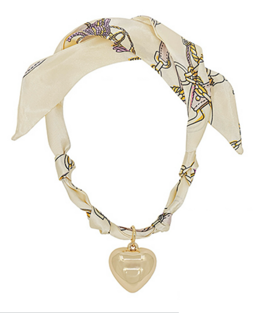 Scarf Necklace w/ Heart