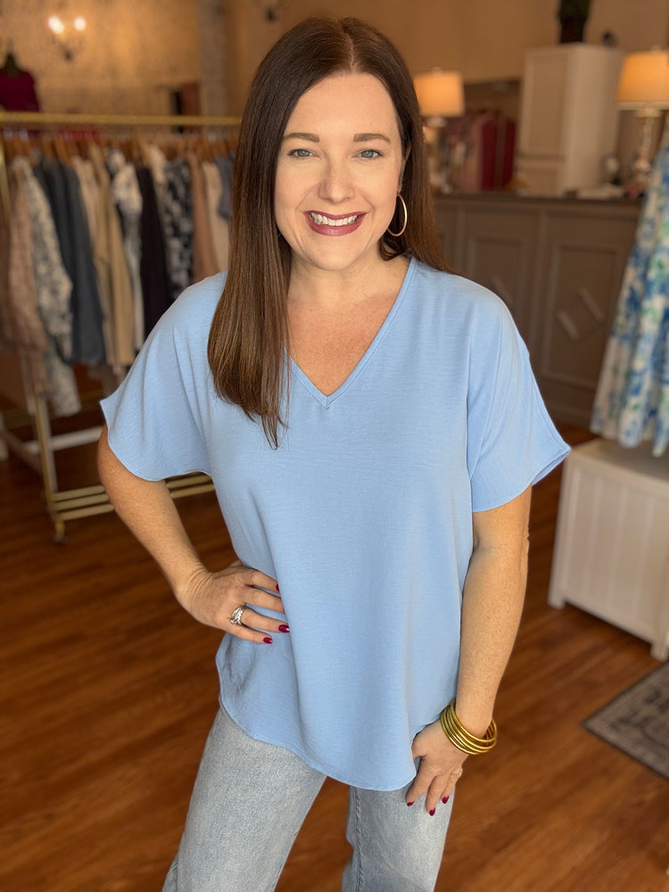 Always Loved it Top in Light Blue