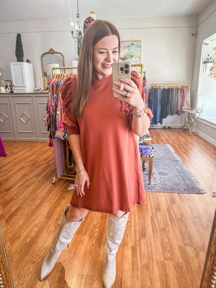 Make it Known Dress in Cinnamon