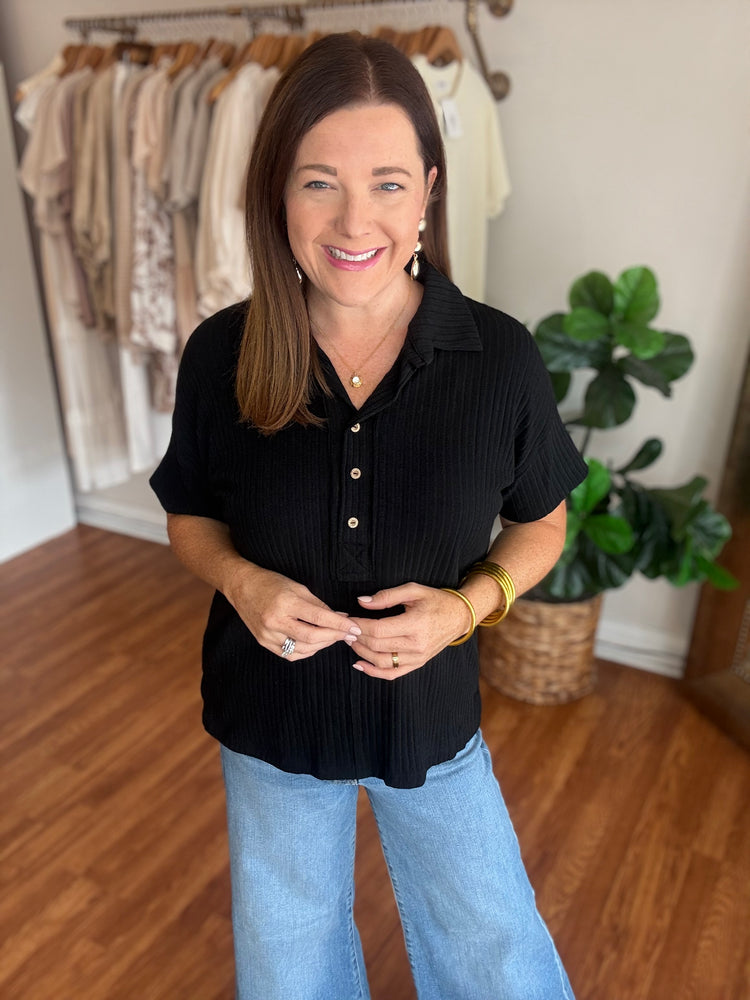 Keep on Repeat Top in Black