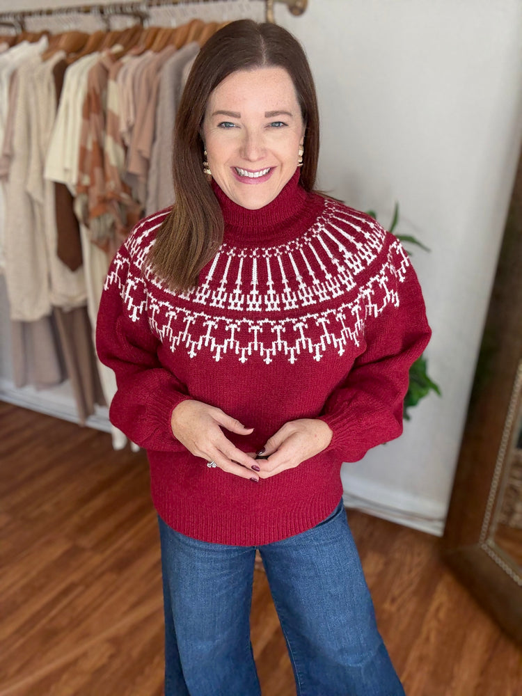 At the Lodge Sweater in Cranberry