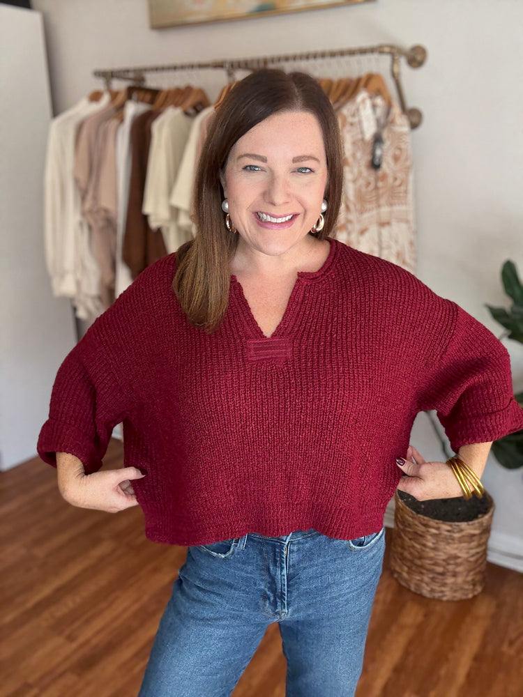 Remember It Sweater in Cabernet