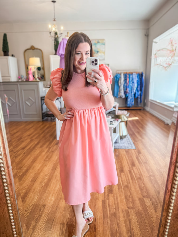 Find Your Way Dress in Coral