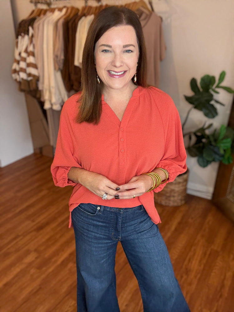 Catch You Off Guard Top in Orange