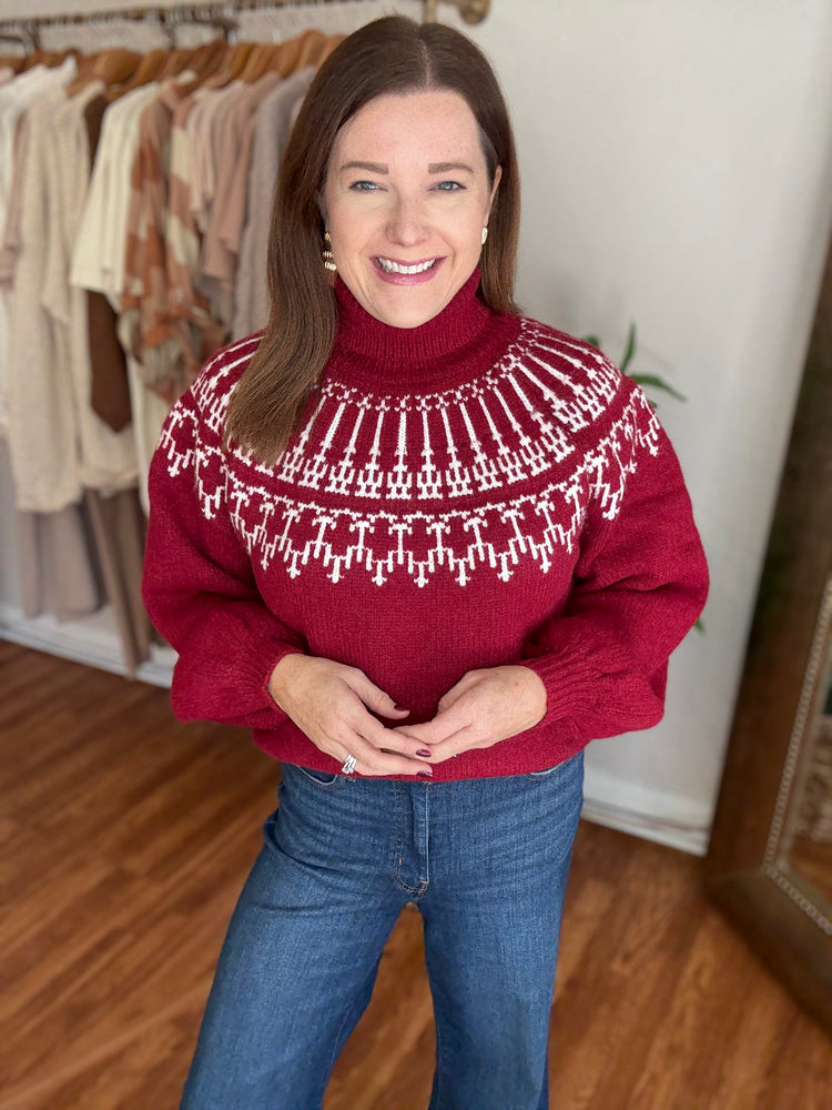 At the Lodge Sweater in Cranberry