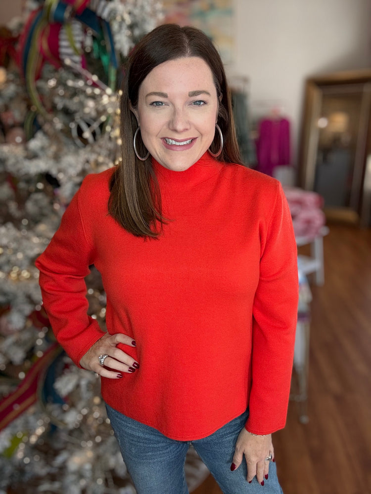 Timeless Treasures Sweater in Tomato