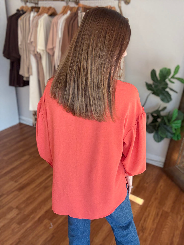All of a Sudden Top in Orange