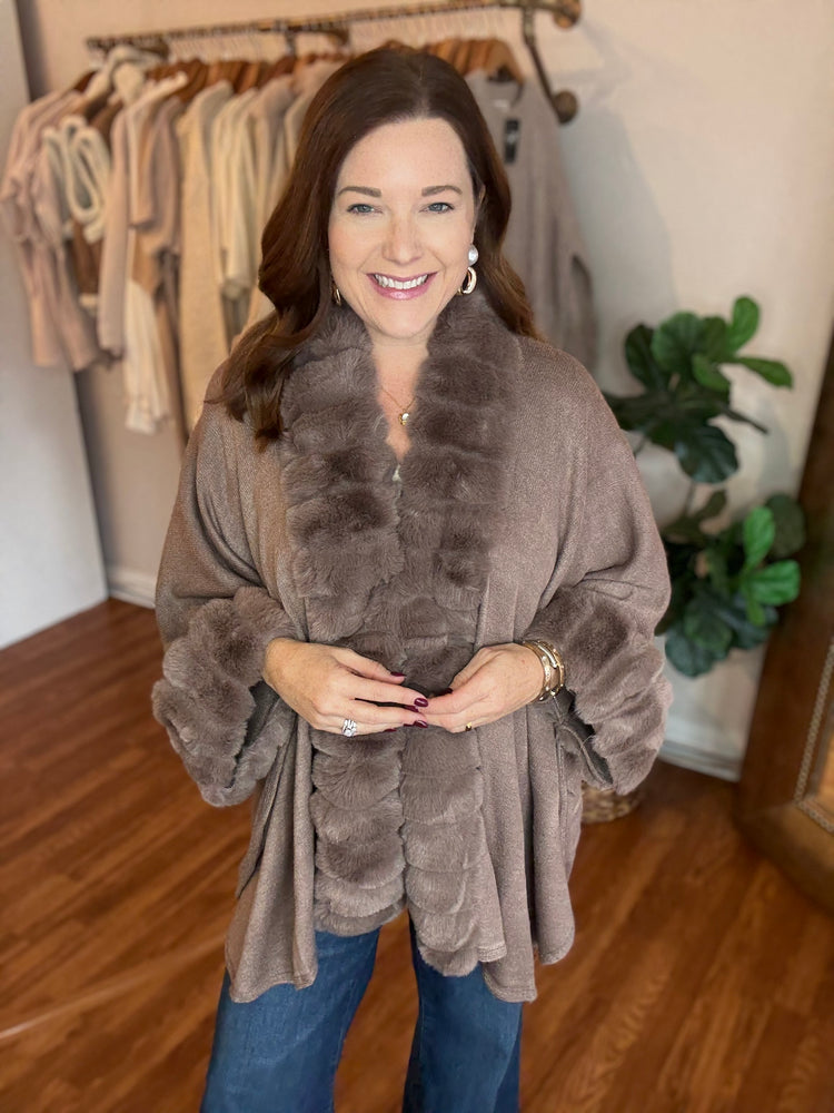 The Plaza Poncho in Mocha