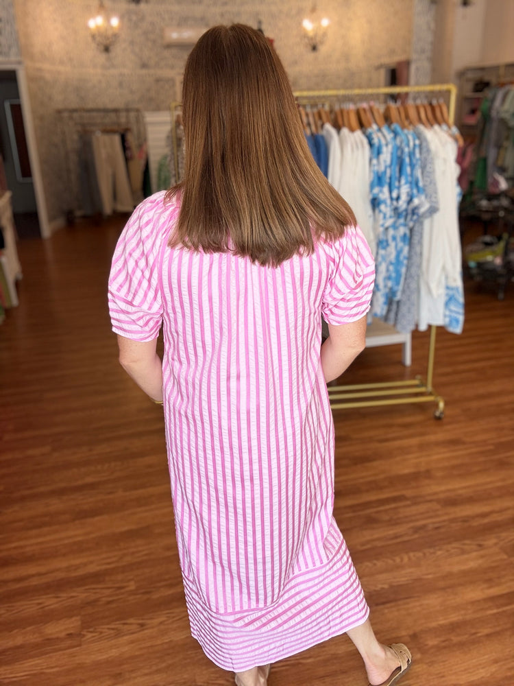 By the Bay Midi Dress in Pink