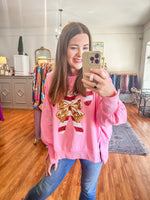 Candy Cane Sweatshirt in Pink