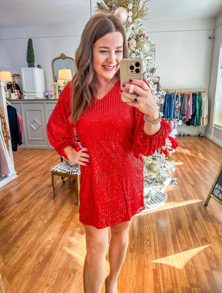 Holiday Party Dress in Red