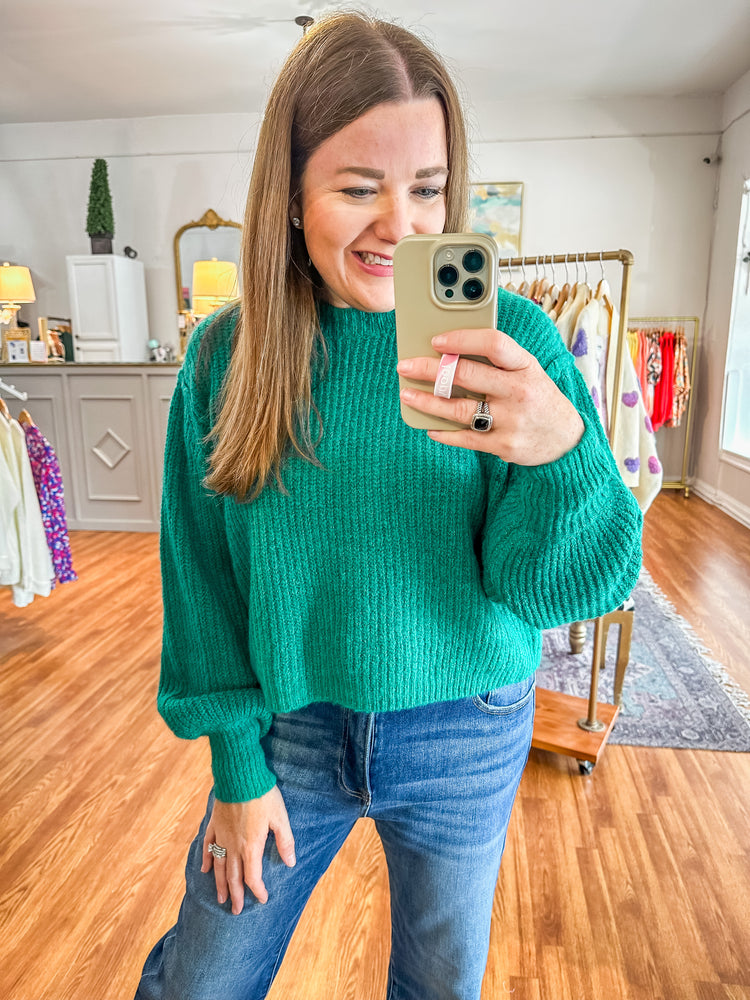 Must Be Mine Sweater in Green